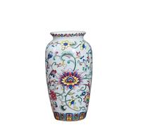 Jarron Flores Jarrón de cerámica pequeño Hecho a Mano, Elegante Pintura Vintage, jarrones Decorativos Porcelana esmaltada for Oficina y hogar(Light Blue-E)