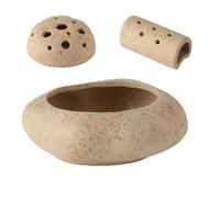 Jarron Flores Simplicidad florero de cerámica con Forma Vaina Loto, Flores Artificiales Decorativas, macetas, decoración Escritorio, arreglo Floral, Moderna(Set-C)