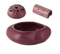 Jarron Flores Simplicidad florero de cerámica con Forma Vaina Loto, Flores Artificiales Decorativas, macetas, decoración Escritorio, arreglo Floral, Moderna(Set-E)
