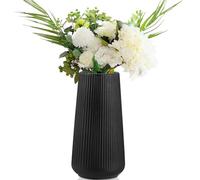 Jarrón FoiiLiio 20 CM Jarrones Decorativos Negro Jarrón de Cerámica Floreros Decorativos Modernos Floreros Secas para Sala de Estar Dormitorio Bodas