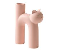 Jarrón Forma Gato Florero de Cerámica Lindo Florero en Forma de H Jarron Ceramica Minimalista Jarrón Nórdico para Decoración Hogar y Oficina, Jarrón de Arte Creativo para Centro de Mesa (Rosa)
