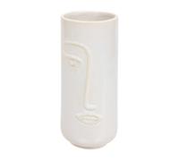 Atmosphera Jarrón de cerámica Soleya forma rostro 25 cm Blanco