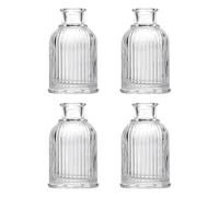 JarróN GeoméTrico 2/4/6 PCS Mini Botellas de Vidrio Transparente - Juego de floreros for centros de Mesa de Bodas, fragancias de Bricolaje y decoración de floristería(4pcs)