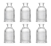 JarróN GeoméTrico 2/4/6 PCS Mini Botellas de Vidrio Transparente - Juego de floreros for centros de Mesa de Bodas, fragancias de Bricolaje y decoración de floristería(6pcs)