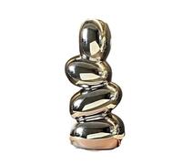 jarrón geométrico Floreros Maceta Creativa Cerámica Flor Botella Escritorio Lujo Sala Florero Arreglo Decoración Floral(Silver)