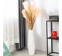 Jarrón Grande de cerámica de 17.7 Pulgadas de Alto, jarrones Altos de Flores Modernas Blancas para Oficina, hogar, Granja, decoración de Sala de Estar, diseño Simple de Origami, jarrón Decorativo de