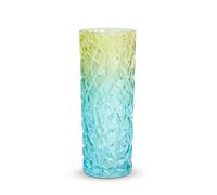 Jarrón grande de cristal con forma de flores de hielo azul de 30 cm de alto, diseño moderno, adecuado para decoración del hogar, centros de mesa de Navidad, regalo para madres (azul)