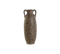 Jarrón Home ESPRIT Marrón Verde Gres Hoja de Planta 13 x 13 x 35 cm