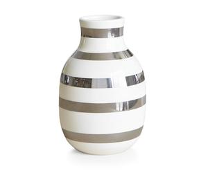 Jarrón Kähler H12.5 cm Omaggio Originaldesign con rayas pintadas a mano, metalizado