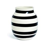 Jarrón Kähler H20 cm Omaggio Originaldesign con Rayas pintadas a Mano, Negro