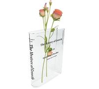 Jarron Libro, Book Vase Clear Book Shaped Vase For Flowers, The Mystery of Growth Clear Flower Vase, Transparent Artistic Acrylic Book Vase, Home Desktop Decoration,