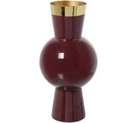 JARRÓN METAL ESMALTADO VIOLETA/DORADO_°15X32CM