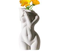 Jarrón moderno de cuerpo femenino, maceta de cerámica en de cuerpo, decoración minimalista para interiores para el hogar bohemio, jarrón estético multifuncional para flores frescas, bolígrafos y
