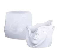 Jarrón Mold, Silicone Mold, 3D Human Face Epoxy Resin Casting Tool, Non-Stick for Flower and Candle Holder, Wax, Soap, Clay, Concrete, Gypsum, 1 pieza, 230 g