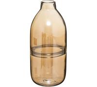 Jarrón para Flores con línea Decorativa - Jarrón Decorativo para Cocina, Dormitorio y salón, de Cristal, 13,7 x 30 cm, ámbar