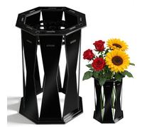 Jarrón para flores Lego, jarrón acrílico negro para ramo de flores Lego, soporte de exhibición de rompecabezas para rosas botánicas, flores de cerezo, girasoles, tulipanes, narcisos (negro)