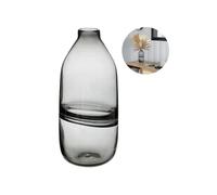 Jarrón para Flores y Decoraciones - Jarrón para decoración de Dormitorio, Cocina y salón, de Cristal, 13,7 x 30 cm, Gris