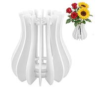 Jarrón para ramo de flores Lego, jarrón de madera, rompecabezas de madera blanca para kit de construcción de ramo Lego, para productos botánicos Lego, narcisos, girasoles, rosas, flor de cerezo