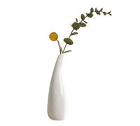 Jarrón pequeño de cerámica blanca para brotes, jarrón pequeño para flores, jarrón decorativo vintage para decoración del hogar, centros de mesa, decoración de bodas y fiestas