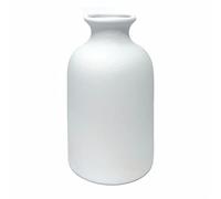 Jarrón pequeño de cerámica blanco, floreros secos estilo minimalista para estante de mesa moderno, decoración del hogar, apto para chimenea, dormitorio, cocina, sala de estar, centros de mesa,