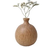 Jarrón pequeño de madera - Jarrón con soporte de roble blanco natural | Jarrones de flores naturales para centros de mesa, cenas, estilo del hogar, escritorio de oficina, vacaciones, planificación de