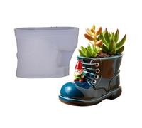 Jarrón reutilizable con forma de bota de trabajo, molde de silicona, suministros de manualidades, maceta decorativa de resina, adorno para el hogar, maceta creativa