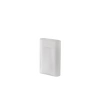 Jarrón Ridge Alt. 35 Blanco/ Vidrio Escarchado