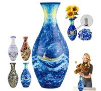 Jarrón rompecabezas 3D para adultos, rompecabezas florales únicos para arreglos florales y decoración del hogar, maceta extraíble fabricada con 160 piezas curvadas de plástico