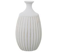 JARRON SURCOS CERAMICA 48CM BLANCO MATE/DORADO_°27X48CM