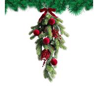 Jarrón verde artificial de 70 cm - Pine Red Berries Holiday Decor