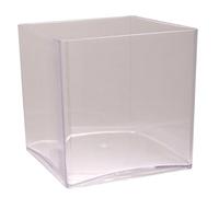 Jarrones acrílicos en forma de cubo, 10 cm, 15 cm y 18 cm, jarrones para flores, velas y suculentas, modernos y elegantes. (1 jarrón, cubo de 10 cm)