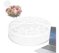 Jarrones acrílicos para flores, jarrón floral cilíndrico acrílico con agujeros, centros de mesa de acrílico transparente para decoración del hogar, jarrón floral y elegante