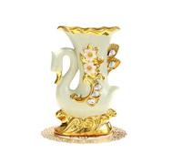 Jarrones artísticos de cerámica con escultura de elefante para arreglos florales, decoraciones para salas de estar u oficinas, elegante decoración artística europea de flores para sala de estar