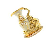 Jarrones artísticos de cerámica con escultura de elefante para arreglos florales, decoraciones para salas de estar u oficinas, elegante decoración artística europea de flores para sala de estar