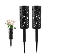 Jarrones de cementerio para tumba, 2 piezas con espiga conmemorativa, soporte de flores para tumbas, para arreglos florales, vacaciones, patio, balcón, jardín, tumba