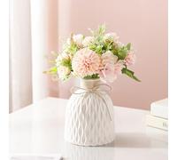 Jarrones de Cerámica Blanca SilverChry - Moderno Juego de Jarrones Decorativos con Diseño de Gotas de Agua, Estilo Nórdico, Jarrones para Flores Ideal para Decorar Mesas, Bodas y Inauguraciones