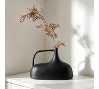Jarrones De Cerámica Blanco Y Negro para La Decoración, Jarrones De Flores Huecas Modernos Boho, Decoración Estética Nórdica, Jarrones Decorativos para La Habitación(Black)