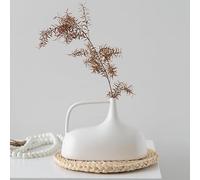 Jarrones De Cerámica Blanco Y Negro para La Decoración, Jarrones De Flores Huecas Modernos Boho, Decoración Estética Nórdica, Jarrones Decorativos para La Habitación(White)
