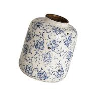 Jarrones de cerámica de porcelana azul y blanca con acabado agrietado antiguo para sala de estar, escritorio, decoración de estantes, centros de mesa de porcelana agrietada