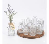 Jarrones de cristal Mini jarrones Vasos decorativos Set de 10