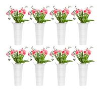 Jarrones de metal galvanizado, apilables, para ramo de flores, boda, 23 x 11 cm, 8 unidades, color plateado