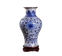 Jarrones de Porcelana Azul y Blanco Jarrón de cerámica Pintada a Mano Color Inferior de grieta Antiguo Glazo de grieta Antigua y Blanco Jarrón de Porcelana Sala de Estar Adornados Chinos decoración