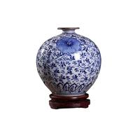 Jarrones de Porcelana Azul y Blanco Jarrón de cerámica Pintada a Mano Color Inferior de grieta Antiguo Glazo de grieta Antigua y Blanco Jarrón de Porcelana Sala de Estar Adornados Chinos decoración