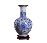 Jarrones de Porcelana Azul y Blanco Jarrón de cerámica Pintada a Mano Color Inferior de grieta Antiguo Glazo de grieta Antigua y Blanco Jarrón de Porcelana Sala de Estar Adornados Chinos decoración