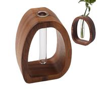 Jarrones de propagación - Estación de plantas de vidrio | Marco de madera maciza con contenedor de enraizamiento, escritorio decorativo con estilo de jardinería, organizador interior para sala de