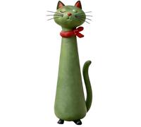 Jarrones De Resina con Forma De Gatos, Originales Jarrón de Gato Peculiar Hecho a Mano, Figura cerámica jarrón Lindo, plantador Gatito Divertido for Escritorio(Green)