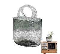 Jarrones Decorativos De Monedero para Flores | Jarrón CRI-stal Transparente para Flores, Jarrón Flores con Forma Bolso Único con Asa, Florero CRI-stal para Arreglos Florales para Oficina Jardín Boda