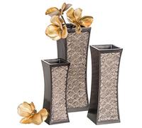 Jarrones Decorativos Marrones para centros de Mesa, Juego de 3 jarrones de Flores, Ideal para decoración del hogar, Centro de Mesa de Comedor y Sala de Estar, decoración de Mesa, estantería, repisa y