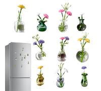 Jarrones magnéticos para el refrigerador, 10 unidades de y estético, jarrones de flores, imanes para , decoración para cocina, escuela, aula, oficina, taquilla, pizarra, mamá