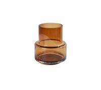 Jarrones para la decoración del hogar Retro Transparent Amber Glass Vase Small Geometric Vases for Living Room Accent Decor Jarrones